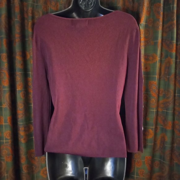 Versailles Grommet Bell-Sleeve Long Sleeve Top Blouse Shirt Size M - Picture 4 of 10